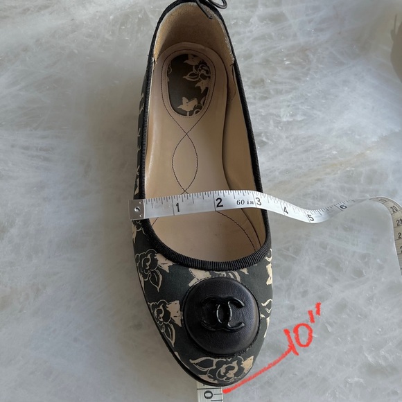 CHANEL Vintage Interlocking CC Logo pattern print green Ballet Flats - Picture 11 of 12